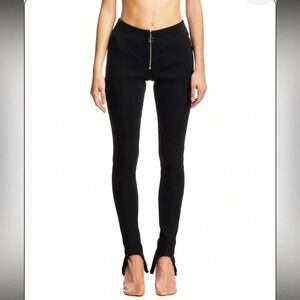 Lourdes NYC black ribbed leggings with straps size xs